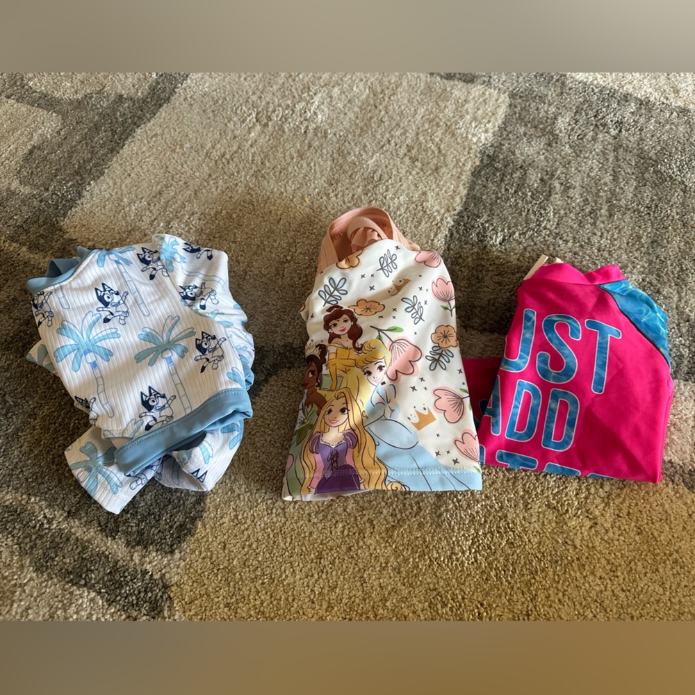 Disney Princess and Bluey 2-piece swim suits